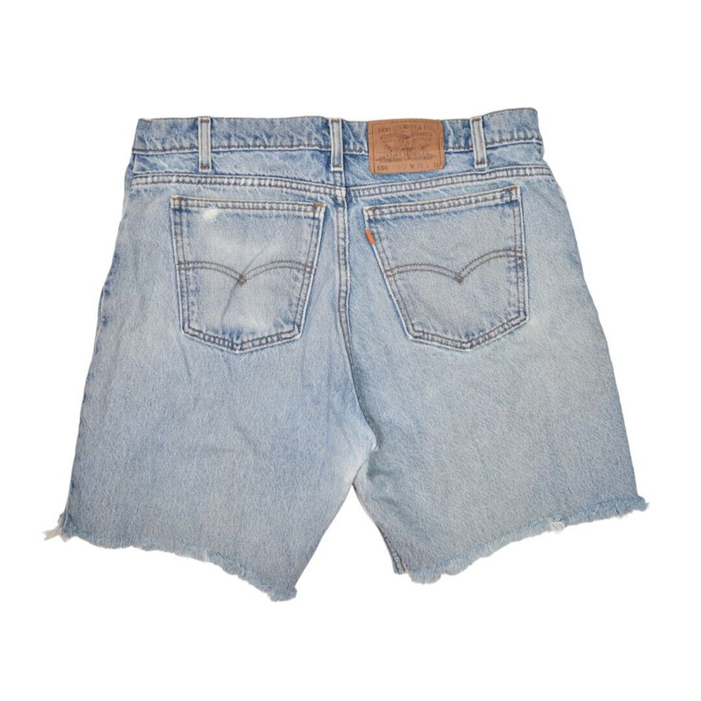 Vintage Levis Shorts Mens 36 Cut Off Jorts Fringe Orange Tab 550 Jeans
